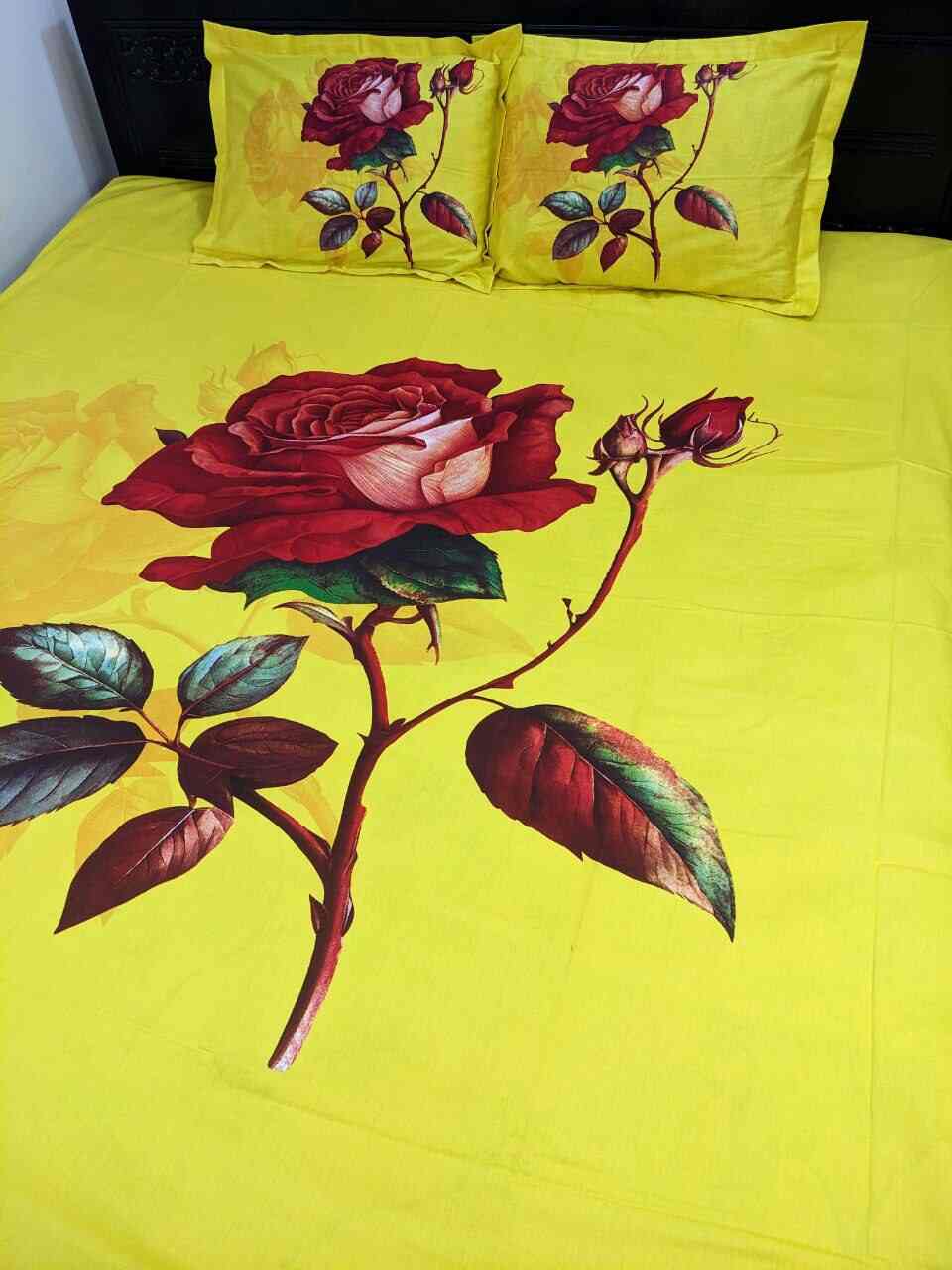 100% Twill Fabric High Quality Standard Design Bedsheet  (৩ পিসের সেট)